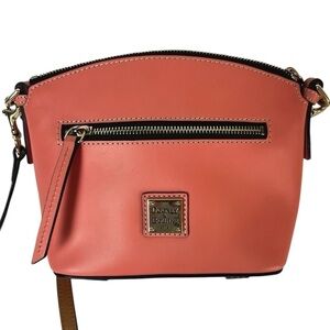 Dooney & Bourke Beacon Domed Crossbody Bag Pink Leather Small Zip Top NWOT